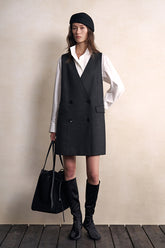 Gui Xiang Ting Tailored Mini Dress in Carbon Grey - view 1